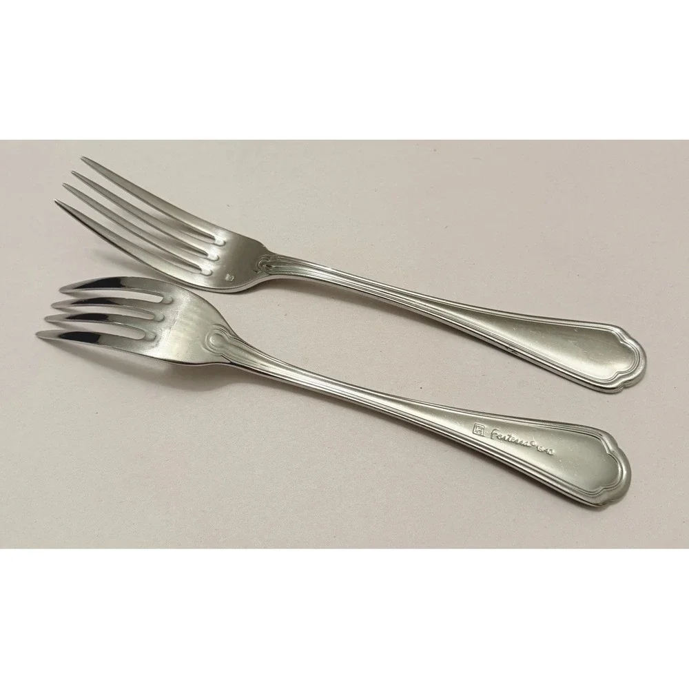 Fortessa Medici Stainless Flatware Dinner Forks 18/10 Fluted Scroll 8